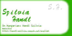 szilvia handl business card